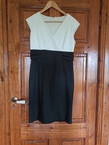 Ladies Cream and Black Evening Dress