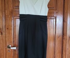 Ladies Cream and Black Evening Dress