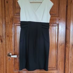 Ladies Cream and Black Evening Dress