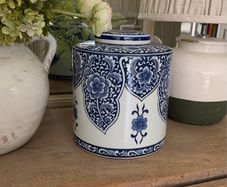 Blue and White Ceramic Jar