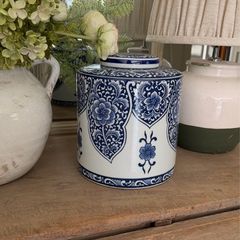 Blue and White Ceramic Jar