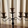 Pair of Vintage Brass and Black Metal 3-Arm Candelabrum Image 6