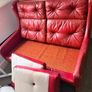 Vintage Red Leather Tufted High-Back Loveseat / 2-Seater Sofa Image 2
