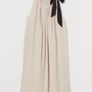 Beige bow-detail dress size M midi dress Image 2