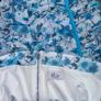 Oh Polly UK12 Blue Floral Ruched Mini Skirt Y2K Bodycon Mesh Image 5
