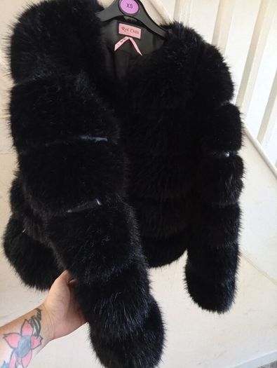 Black fur coat