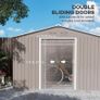 Metal Tool Shed with Sliding Doors and Ventilation Windows, 277 x 195 x 192 cm, Light Gray Image 4