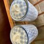 Nicola Spring Hand Printed Kitchen Canisters   Blue and White Image 3