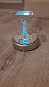 Crystal Glass Angel with Light Stand
