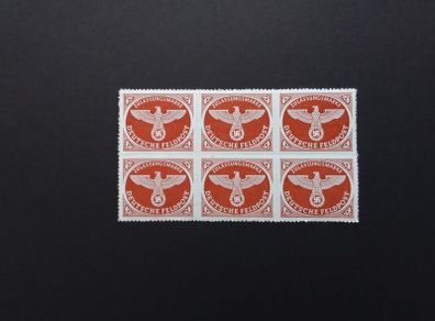 German Empire Stamps : Feldpost 1942 - 1943 : Block of 6 , MNH
