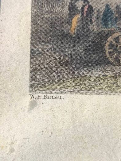 Vintage Coloured Engraving of Sackville Place Dublin