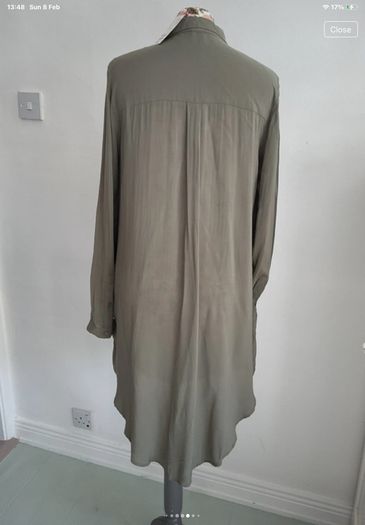 shirt bnwt H&M long shirt /shirt dress khaki size 10
