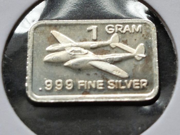 1 gram Silver .999  Bar