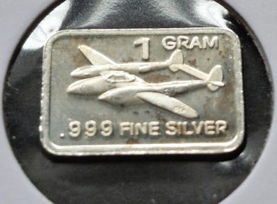 1 gram Silver .999  Bar