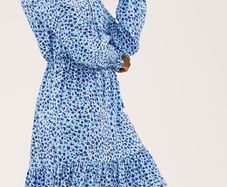 M&S blue dress long sleeve size 8