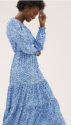 M&S blue dress long sleeve size 8