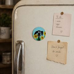 Hand painted wooden magnet