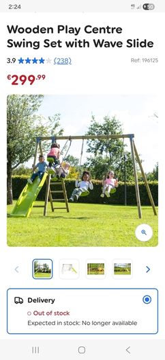 Wooden swings and slide set
