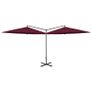 Double Parasol with Steel Pole Bordeaux Red 600 cm Image 2