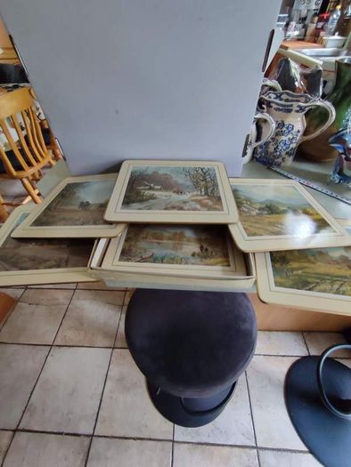 Clover Leaf Coasters Don Vaughan Landscapes England Boxed Set of 6 Vintage Cork Clover Leaf