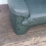 green leather couch and 2 arm chairs Image 10