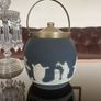 Adams Tunstall Jasperware Biscuit Barrell Ice Bucket Silver Plate Lid Image 3