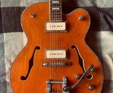 Vintage VSA-850 Semi Acoustic Guitar Upgraded with Lollar P90s