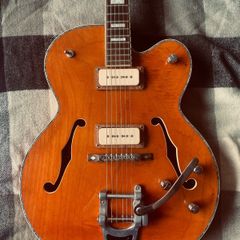 Vintage VSA-850 Semi Acoustic Guitar Upgraded with Lollar P90s