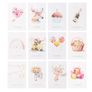 Brand New Husalsea 12 Sheets Birthday Card, Cards With Envelope Kraft Envelope Forest Animal Pattern Image 4