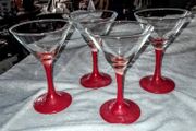 4 Panache red Martini glasses