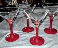 4 Panache red Martini glasses