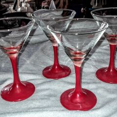 4 Panache red Martini glasses