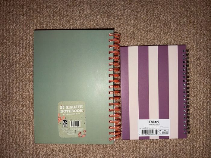Lobster cover notebook and purple striped diary 2026-2027 mid-year academic diary brand new