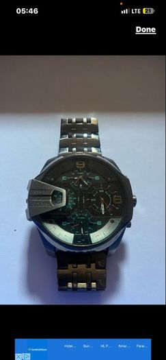 Armani Diesel Uber Chief Gunmetal Watch broken