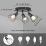 3 Way Ceiling Spotlight Rotatable - Spot Light Ceiling Black Ceiling Lights Industrial E14 - Spot Light Fittings Wire Cage Wall Spotlight Bar for Kitchen Living Room Bedroom No Bulb Image 3
