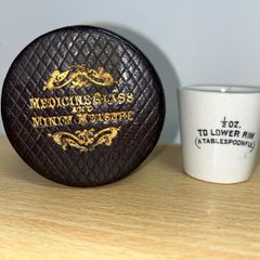 antique doctors measuring glass and case