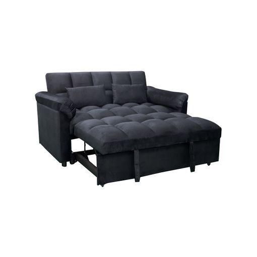 Black Velvet Pull-Out Corner Sofa Bed Best price in Ireland
