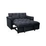 Black Velvet Pull-Out Corner Sofa Bed Best price in Ireland Image 4