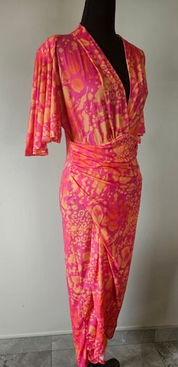 New angel sleeve wrap dress