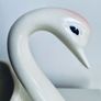 Vintage Style Pink & White Ceramic Swan Planter Vase 21cm Image 6