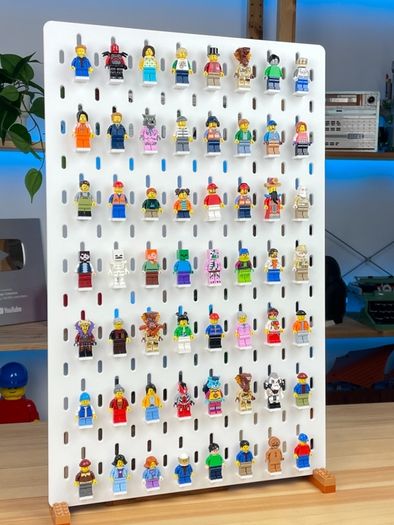 3D Printed Minifigure Display Stand Support Compatible with Slotted Display Boards  30 pcs.