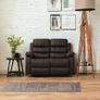 FINAL UNITS 2 Seater Leather Recliner Sofa, Brown Image 3