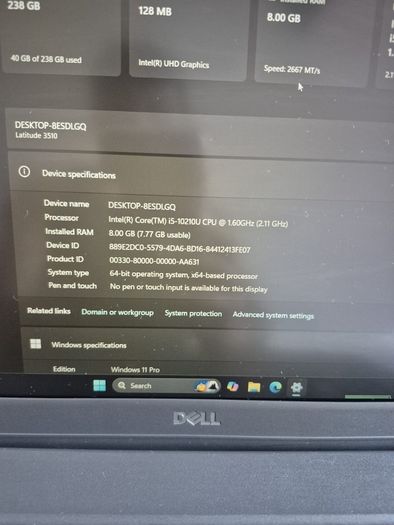 Dell Latitude 5490 | Intel Core i5 8th Gen | 8GB RAM | 256GB SSD | Windows 11 | Excellent Battery