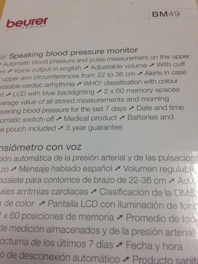 Blood Pressure Monitor with Arm Pad Speaking Type