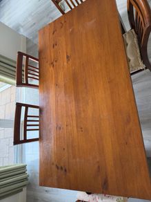 Wooden table & 6 chairs