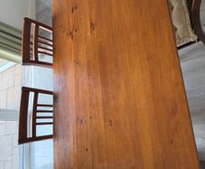 Wooden table & 6 chairs