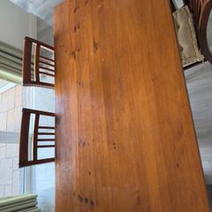 Wooden table & 6 chairs