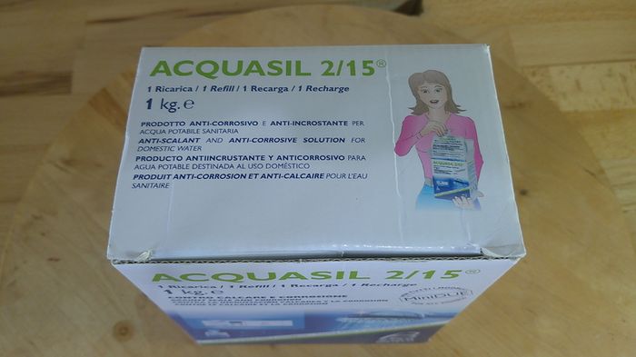 AcquaSIL 2/15 liquid polyphosphate refill pouch for limescale prevention and designed exclusively for the MiniDue product range