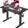 NEW SALE | Standing Desk Height Adjustable Electric Desk, 100x60cm Stand up Table, Sit Stand Home Office Desk with Splice Board, Black Top Image 3