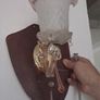 Vintage Glass Chandelier and 2 Matching Wall Lights Image 7